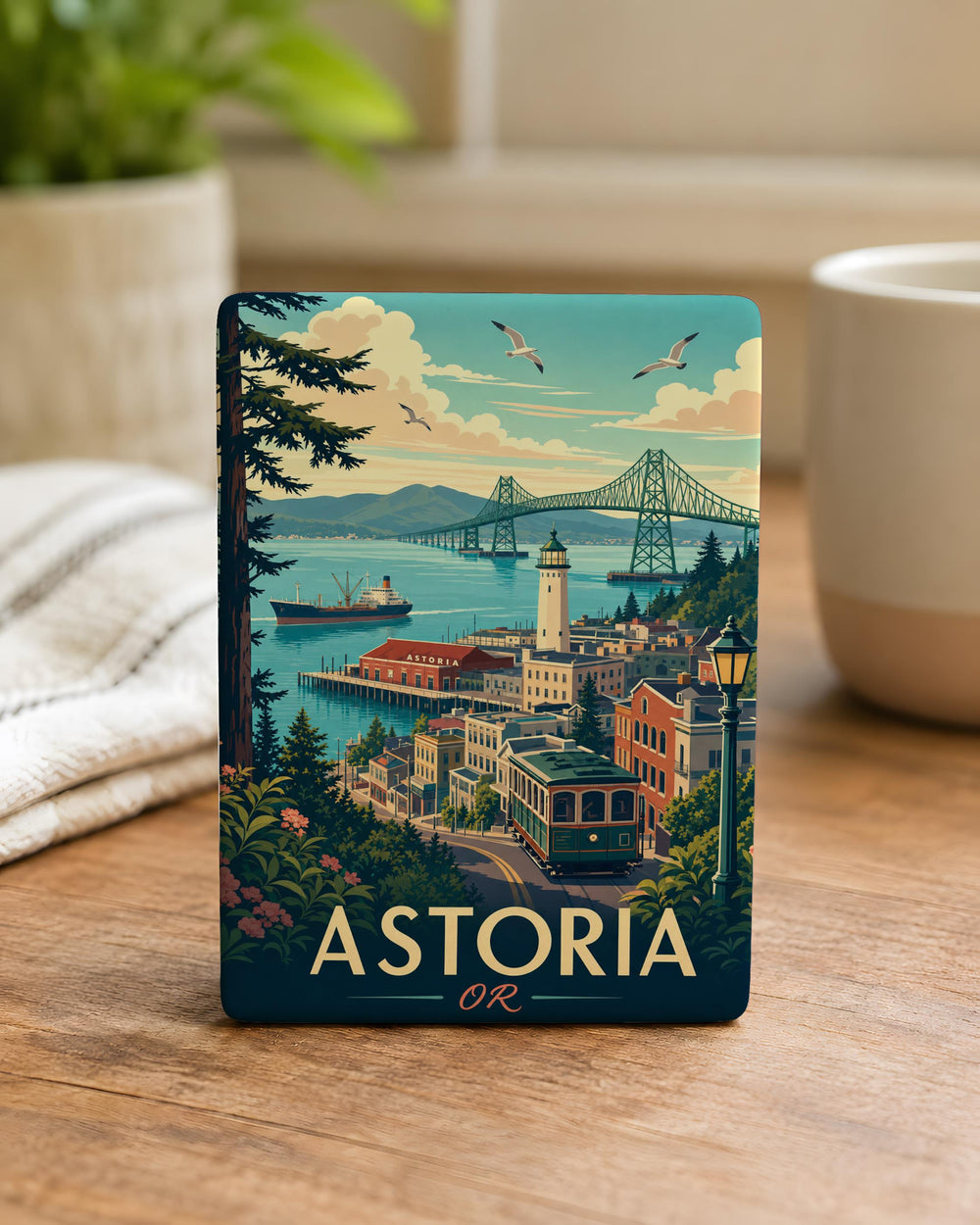 Astoria Oregon Fridge Magnet, Astoria OR Souvenir Magnet, Coastal Oregon Travel Gift, Pacific Northwest Keepsake Magnet