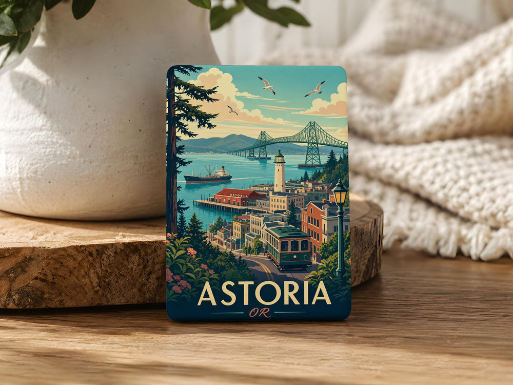 Astoria Oregon Fridge Magnet, Astoria OR Souvenir Magnet, Coastal Oregon Travel Gift, Pacific Northwest Keepsake Magnet