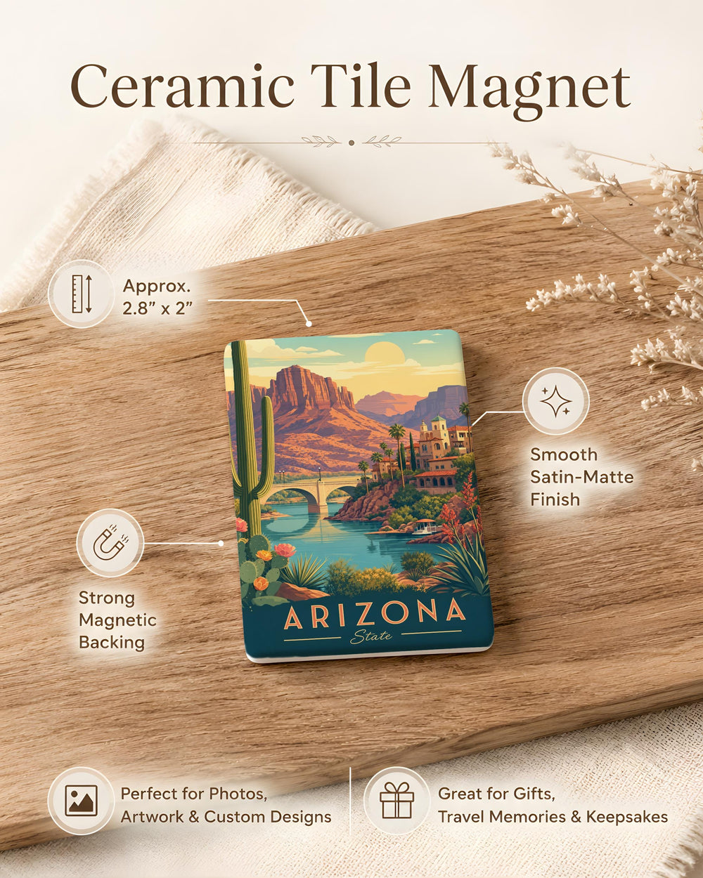 Arizona Fridge Magnet, Arizona Souvenir Magnet, Arizona State Magnet, Arizona Travel Magnet, Arizona Gift, Southwest Magnet