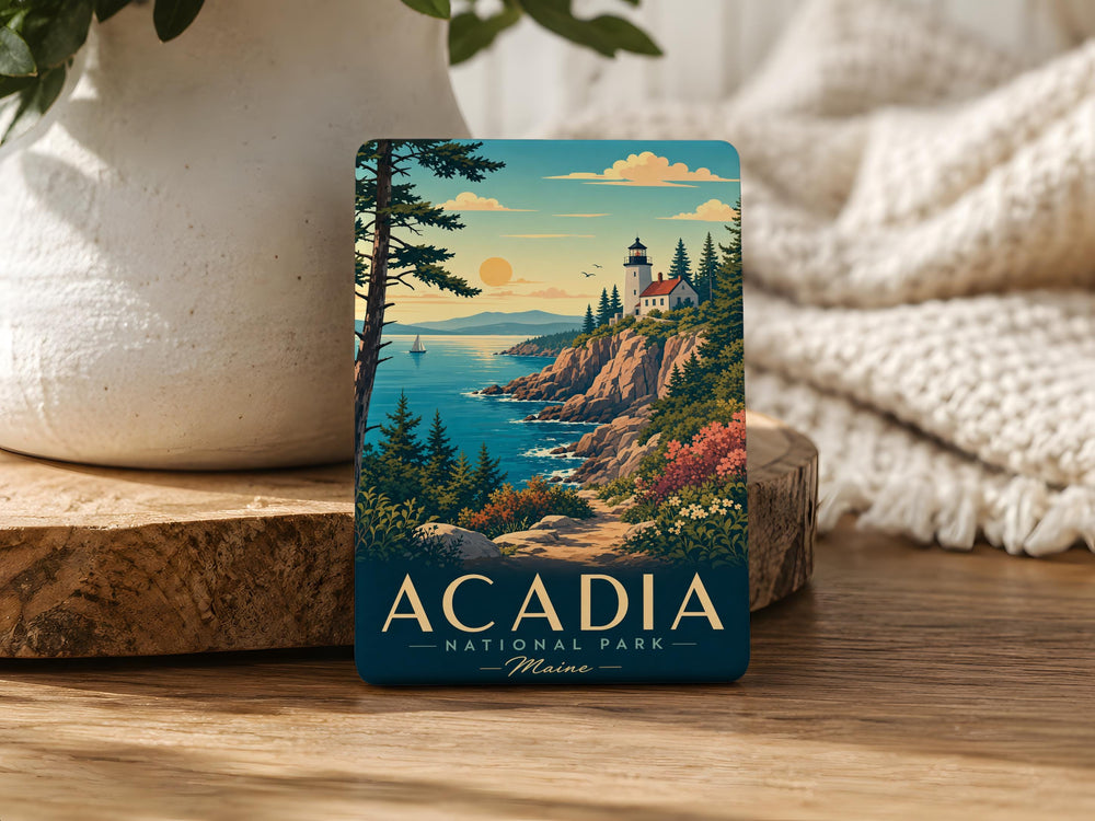 Acadia National Park Fridge Magnet, Maine Coastal Landmark Souvenir, Bar Harbor Travel Keepsake Gift
