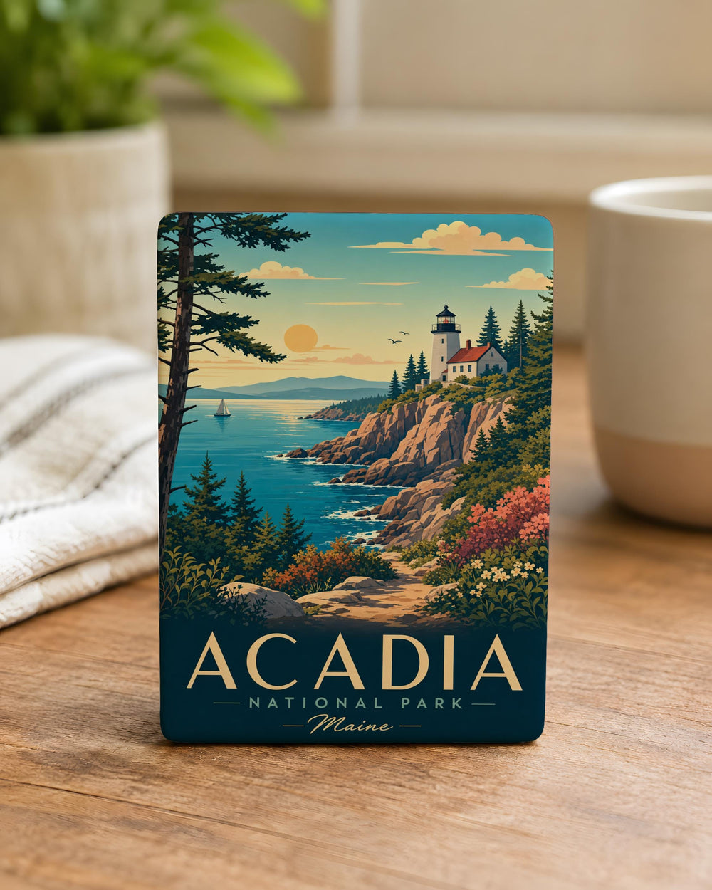 Acadia National Park Fridge Magnet, Maine Coastal Landmark Souvenir, Bar Harbor Travel Keepsake Gift