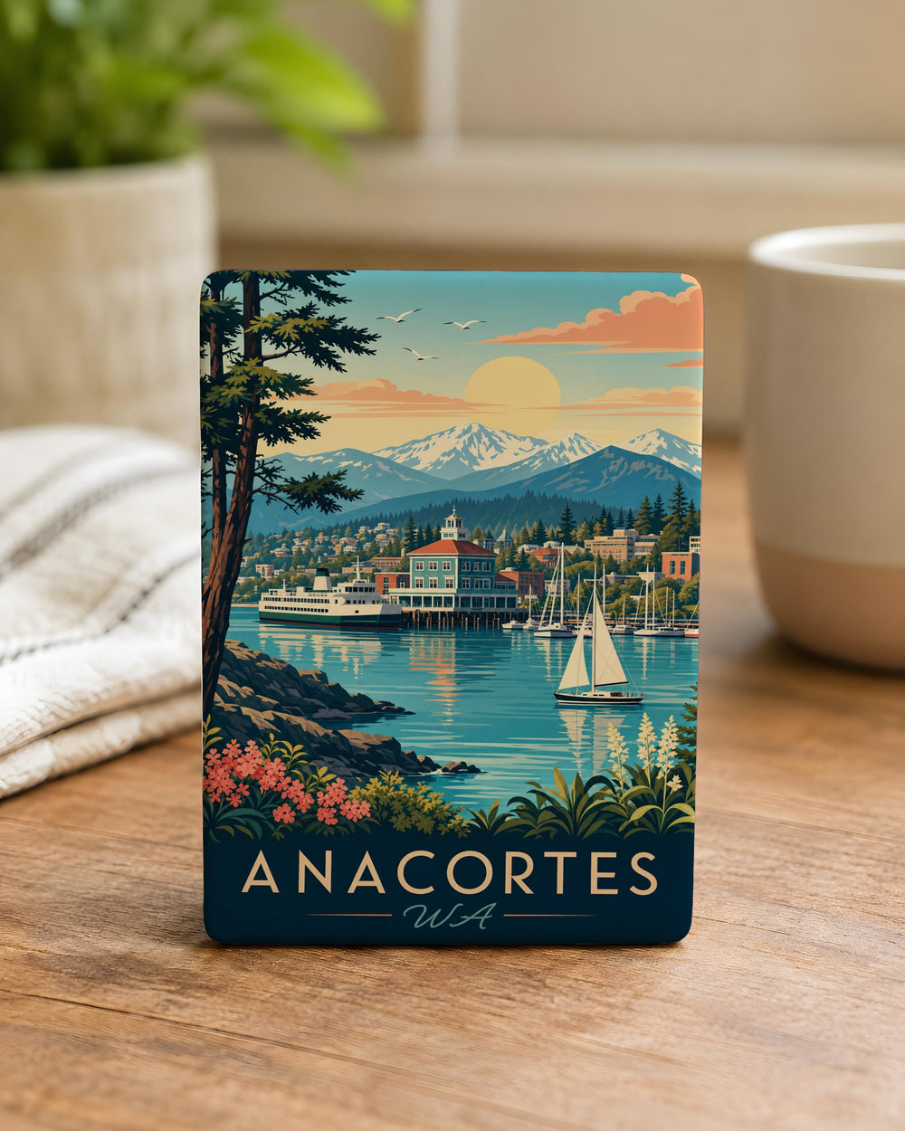 Anacortes WA Fridge Magnet, Anacortes Washington Souvenir Magnet, Skagit County Travel Keepsake, Pacific Northwest Gift