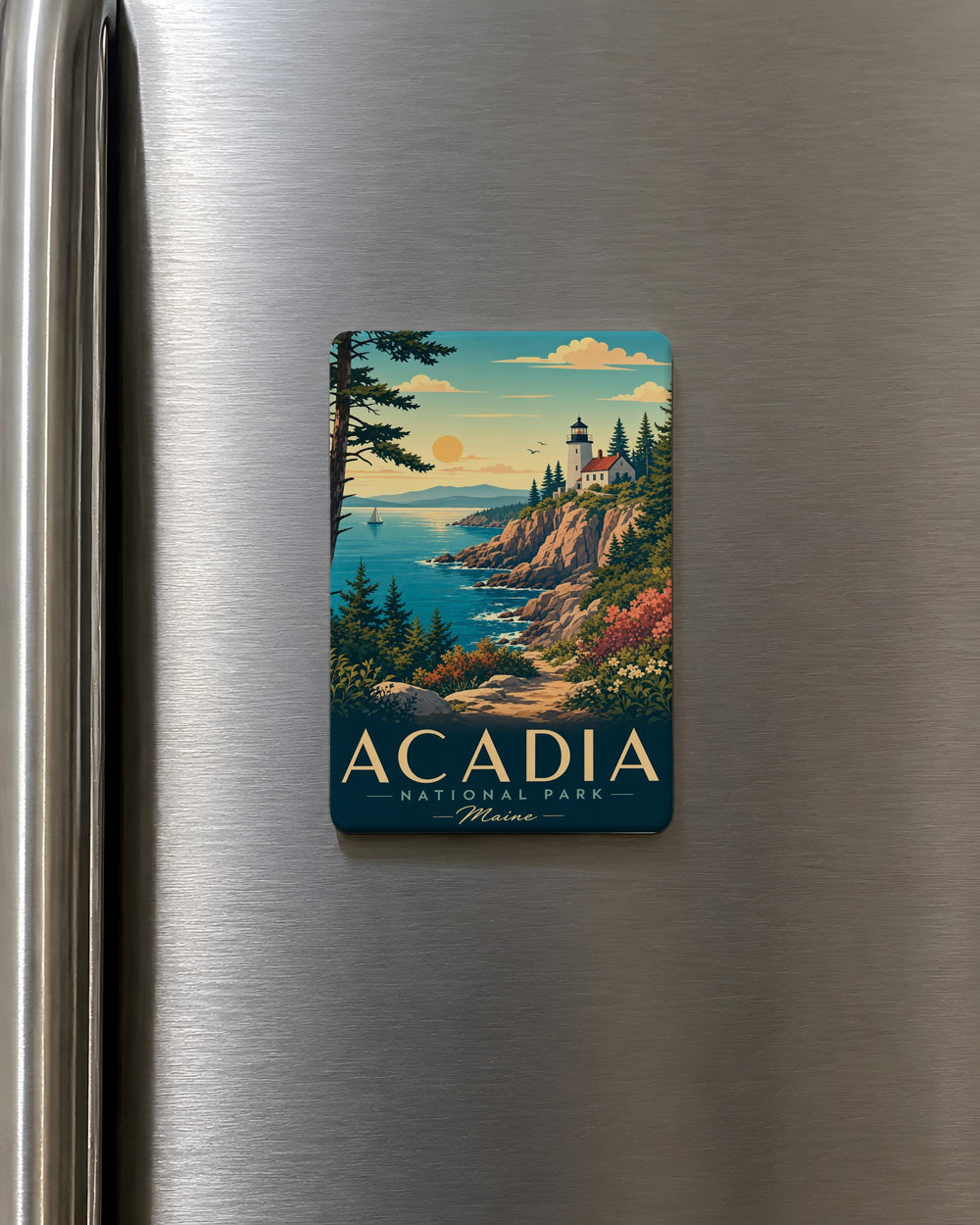 Acadia National Park Fridge Magnet, Maine Coastal Landmark Souvenir, Bar Harbor Travel Keepsake Gift