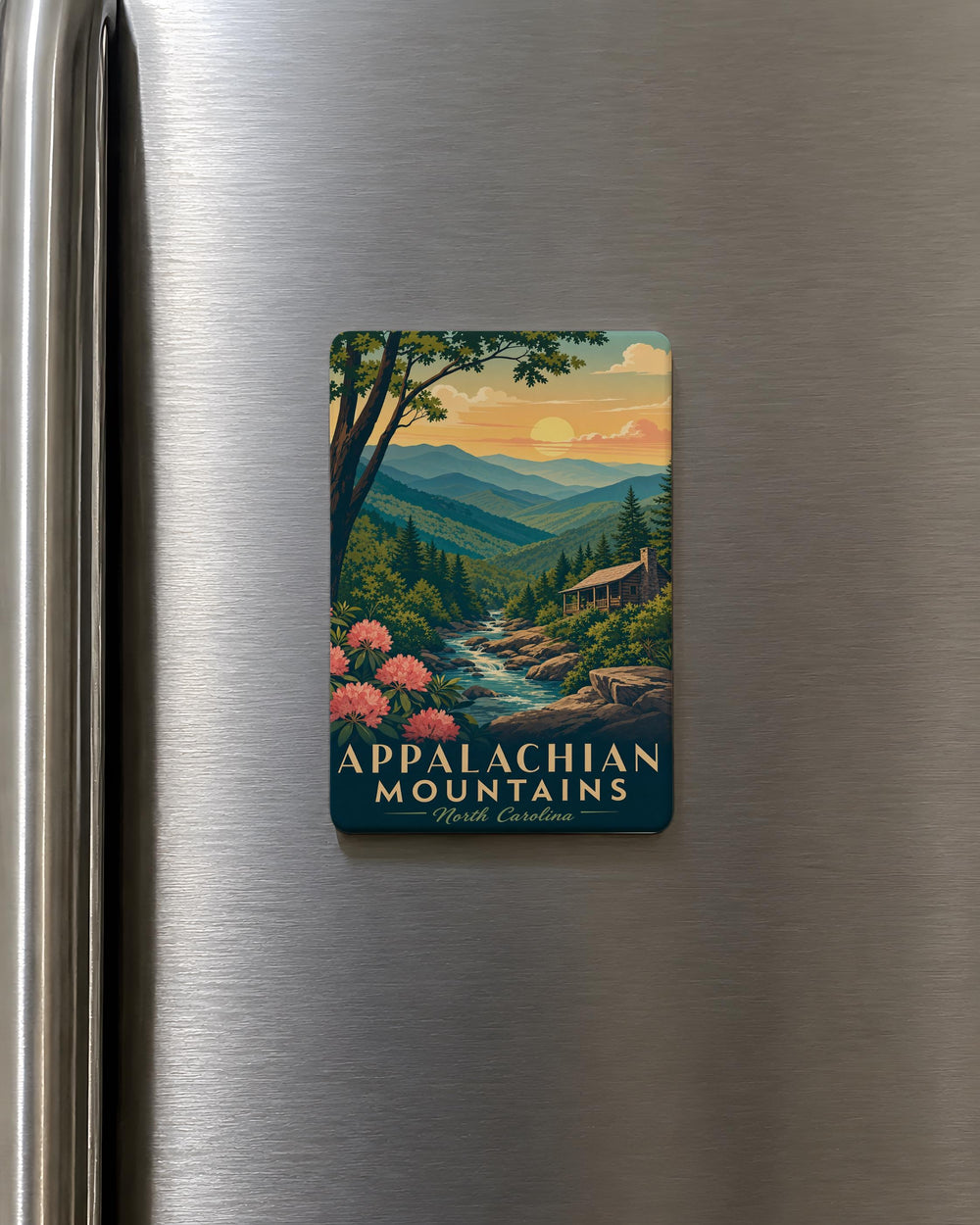 Appalachian Mountains Fridge Magnet, Mountain Range Souvenir Magnet, Hiking Trail Travel Keepsake, Outdoor Nature Gift