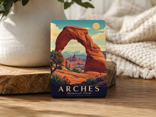 Arches National Park Fridge Magnet, Utah Desert Rock Arches Souvenir Magnet, National Park Travel Keepsake Gift