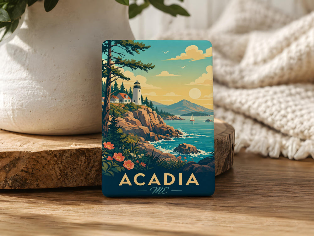 Acadia Maine Fridge Magnet, Acadia National Park Souvenir Magnet, Bar Harbor Maine Travel Keepsake Magnet