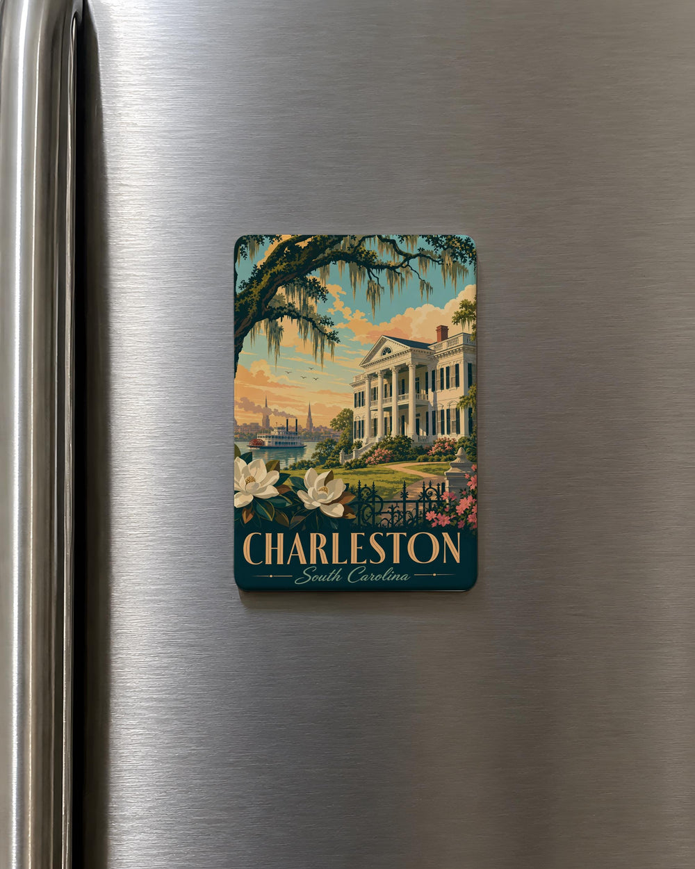 Antebellum South Fridge Magnet, Southern Plantation House, Historic Dixie Landmark, Old South Home Souvenir Magnet