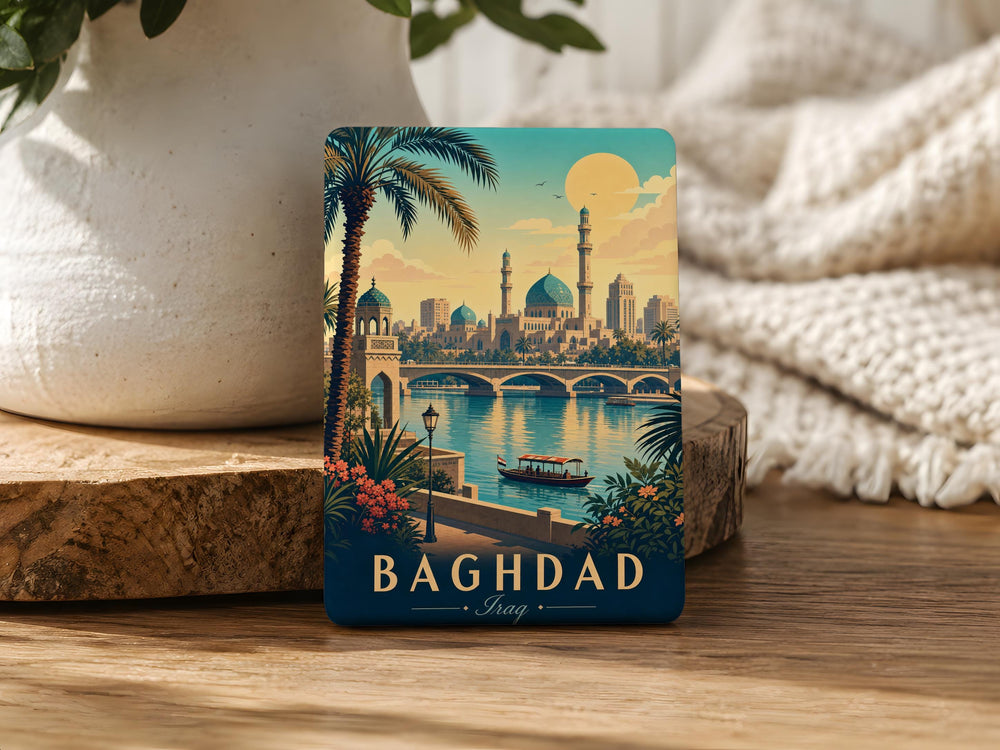 Baghdad Iraq Fridge Magnet, Baghdad City Souvenir Magnet, Iraq Travel Gift, Middle East Landmark Refrigerator Magnet
