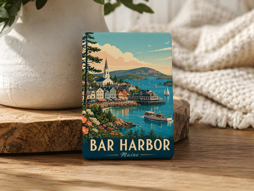 Bar Harbor Maine Fridge Magnet, Bar Harbor ME Souvenir Magnet, Acadia National Park Travel Gift, Coastal Maine Keepsake Magnet