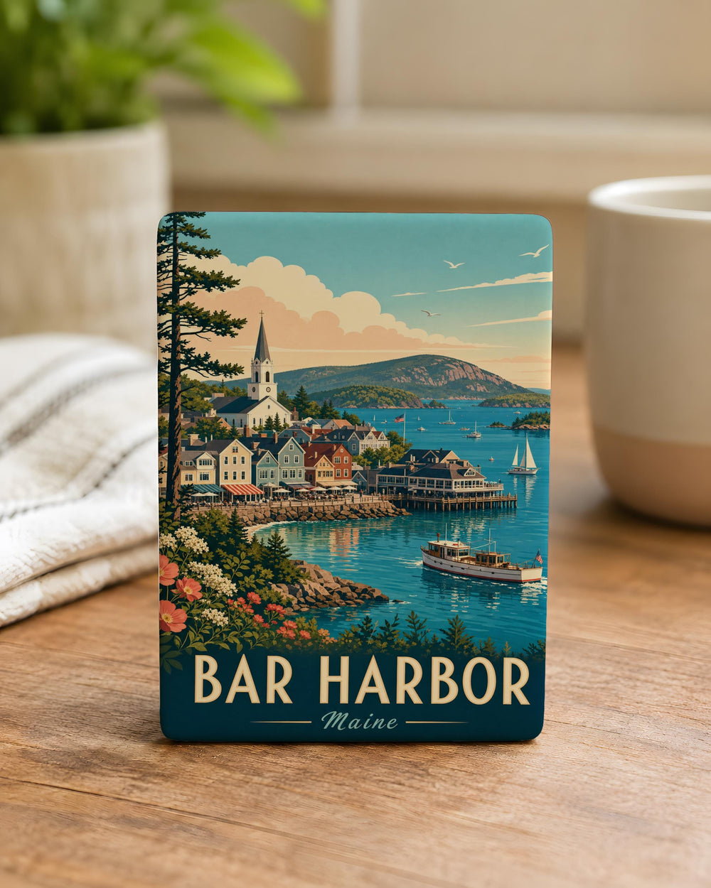 Bar Harbor Maine Fridge Magnet, Bar Harbor ME Souvenir Magnet, Acadia National Park Travel Gift, Coastal Maine Keepsake Magnet