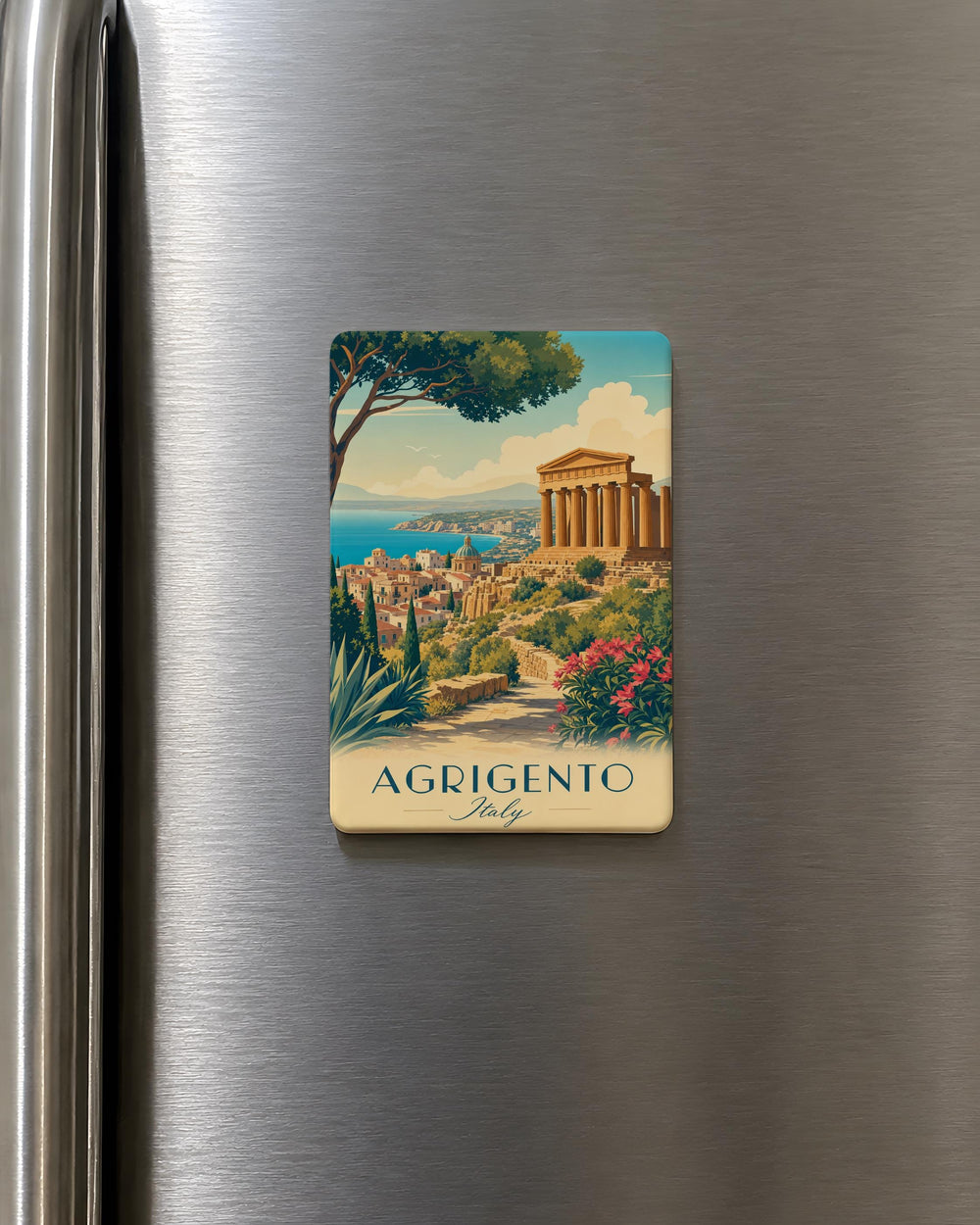 Agrigento Italy Fridge Magnet, Sicily Travel Souvenir, Agrigento Landmark Keepsake, Italian Vacation Gift, Italy Trip Magnet
