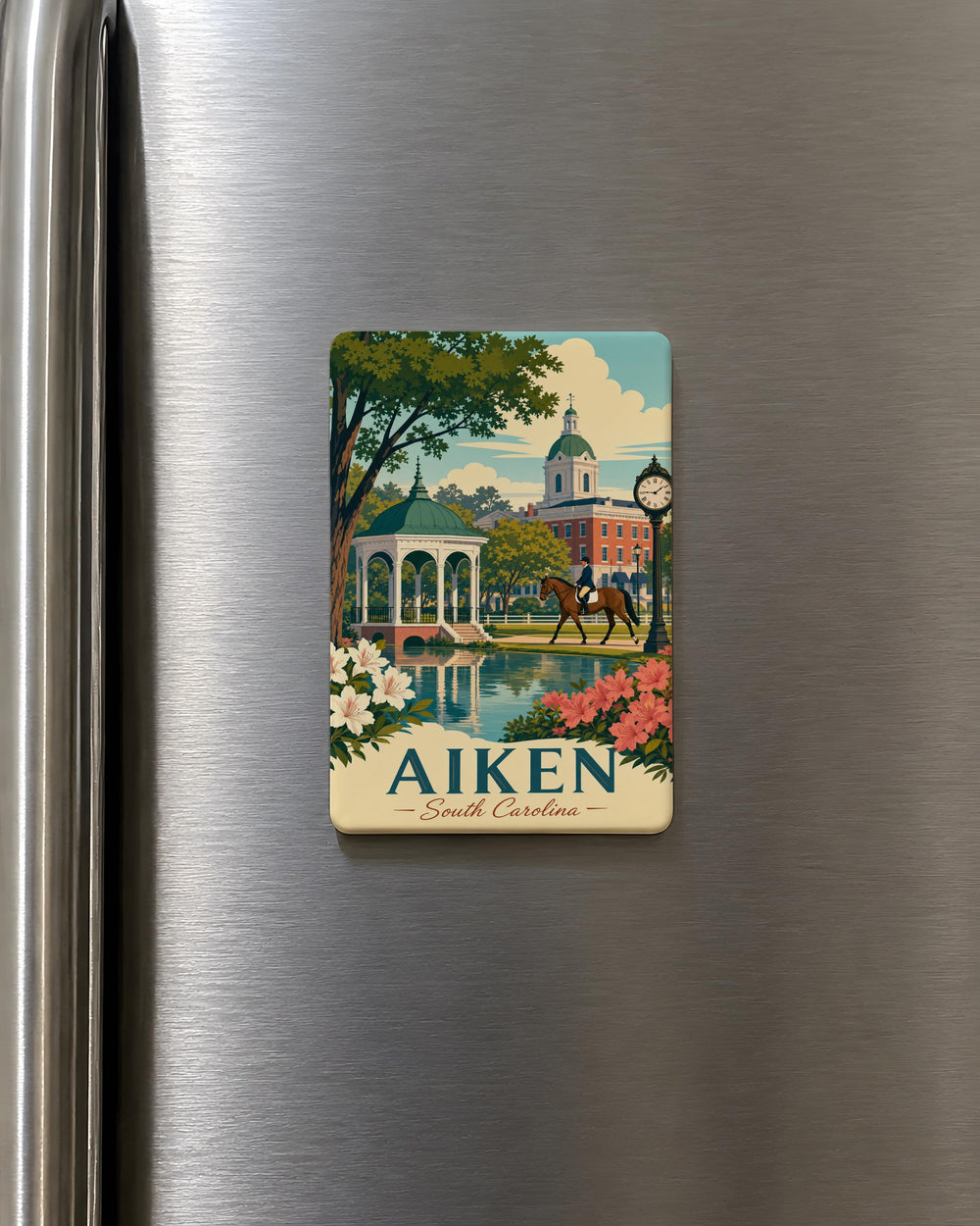 Aiken South Carolina Fridge Magnet, Aiken SC Souvenir Magnet, South Carolina Travel Keepsake Refrigerator Magnet