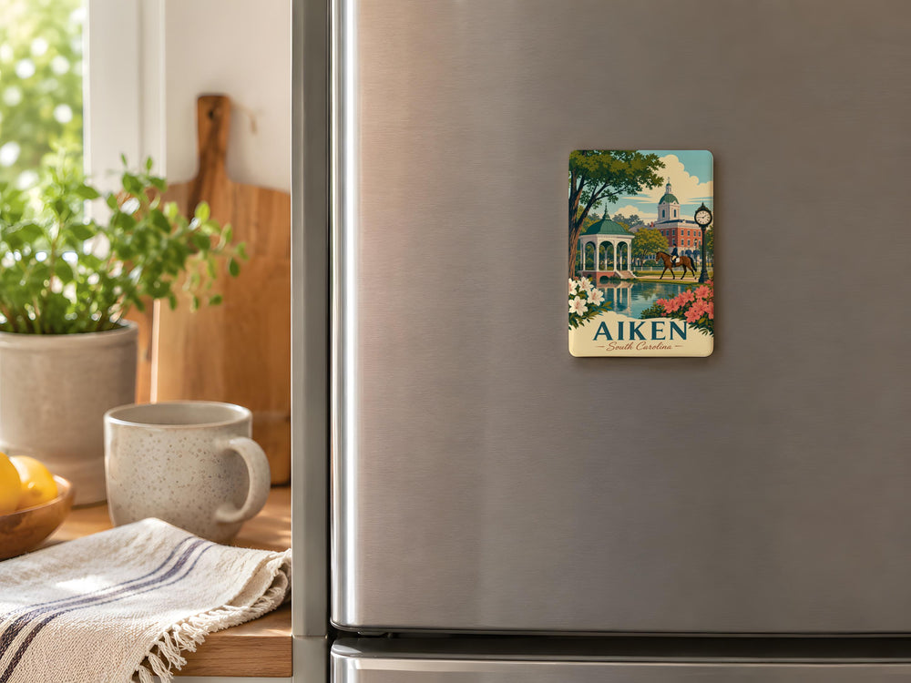 Aiken South Carolina Fridge Magnet, Aiken SC Souvenir Magnet, South Carolina Travel Keepsake Refrigerator Magnet
