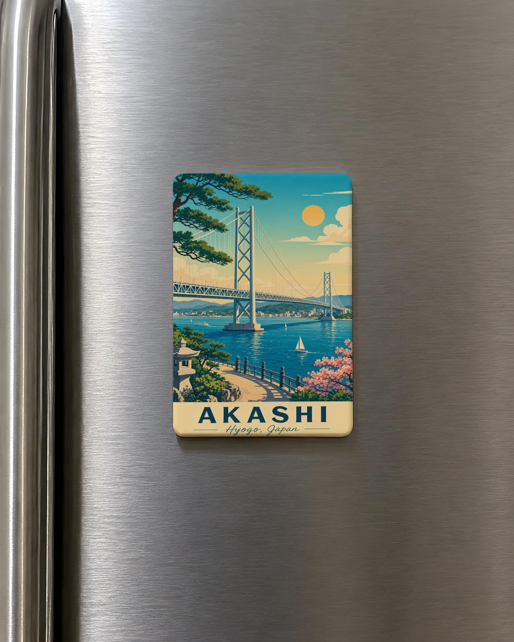 Akashi Kaikyo Bridge Fridge Magnet Japan Landmark Souvenir Kitchen Decor Gift
