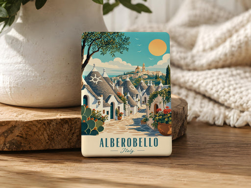 Alberobello Italy Fridge Magnet, Trulli Houses Puglia Souvenir Magnet, Italian Village Travel Keepsake Magnet
