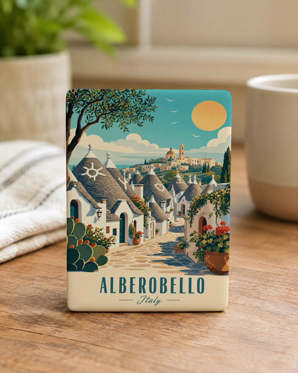 Alberobello Italy Fridge Magnet, Trulli Houses Puglia Souvenir Magnet, Italian Village Travel Keepsake Magnet