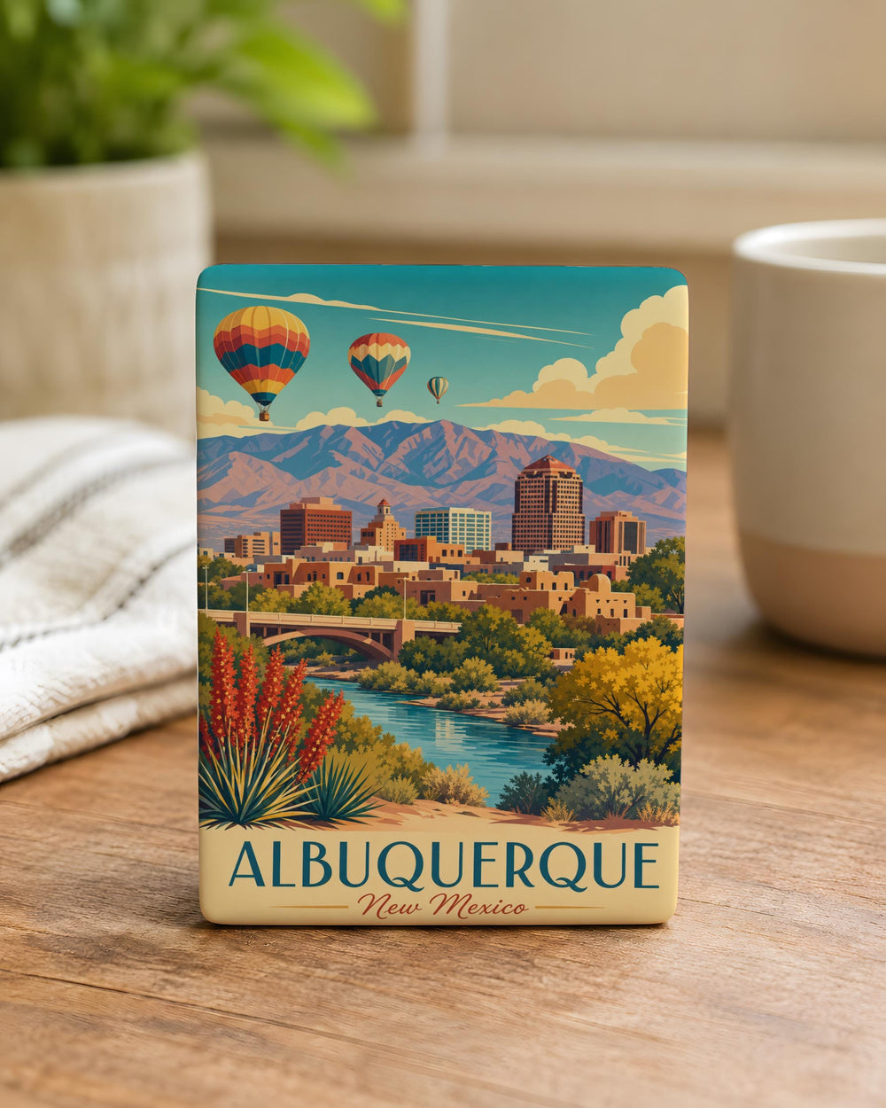 Albuquerque New Mexico Fridge Magnet, Albuquerque Souvenir Magnet, New Mexico Travel Gift, Albuquerque Landmark Magnet