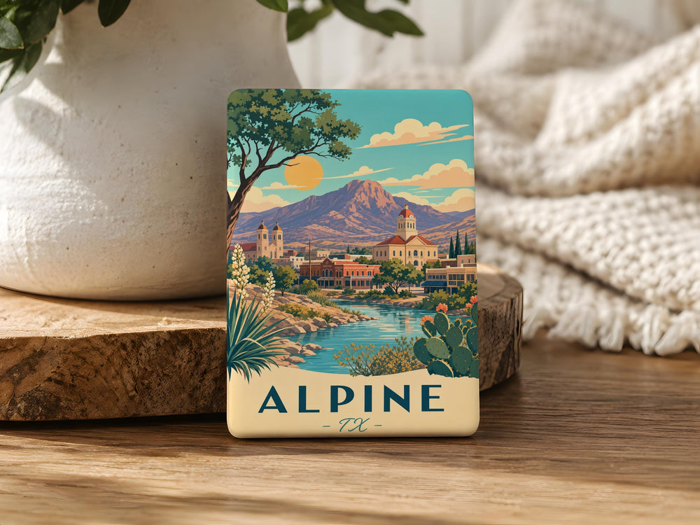 Alpine Texas Fridge Magnet, Alpine TX Souvenir Magnet, Big Bend Country Travel Gift, West Texas Keepsake Magnet