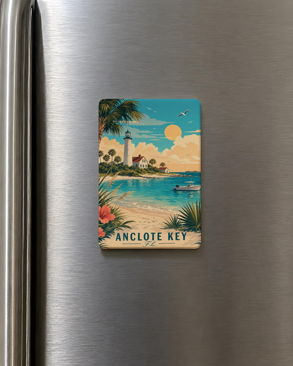 Anclote Key FL Fridge Magnet, Anclote Key Florida Souvenir Magnet, Coastal Island Travel Keepsake, Gulf Coast Gift