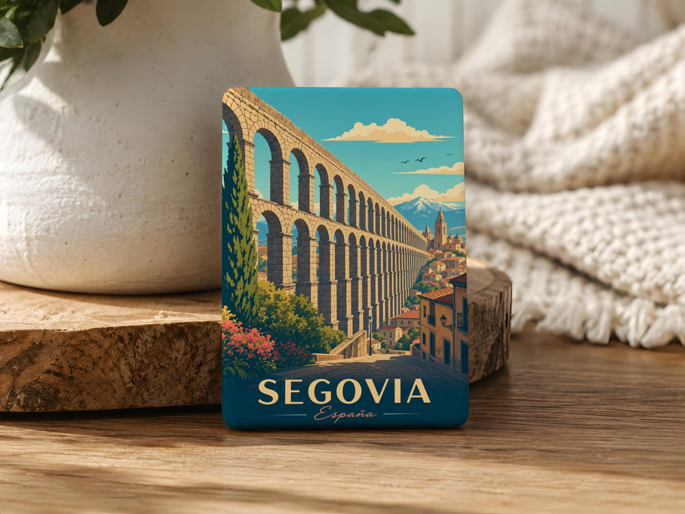 Aqueduct of Segovia Fridge Magnet, Spain Landmark Souvenir Magnet, Roman Aqueduct Travel Keepsake Gift