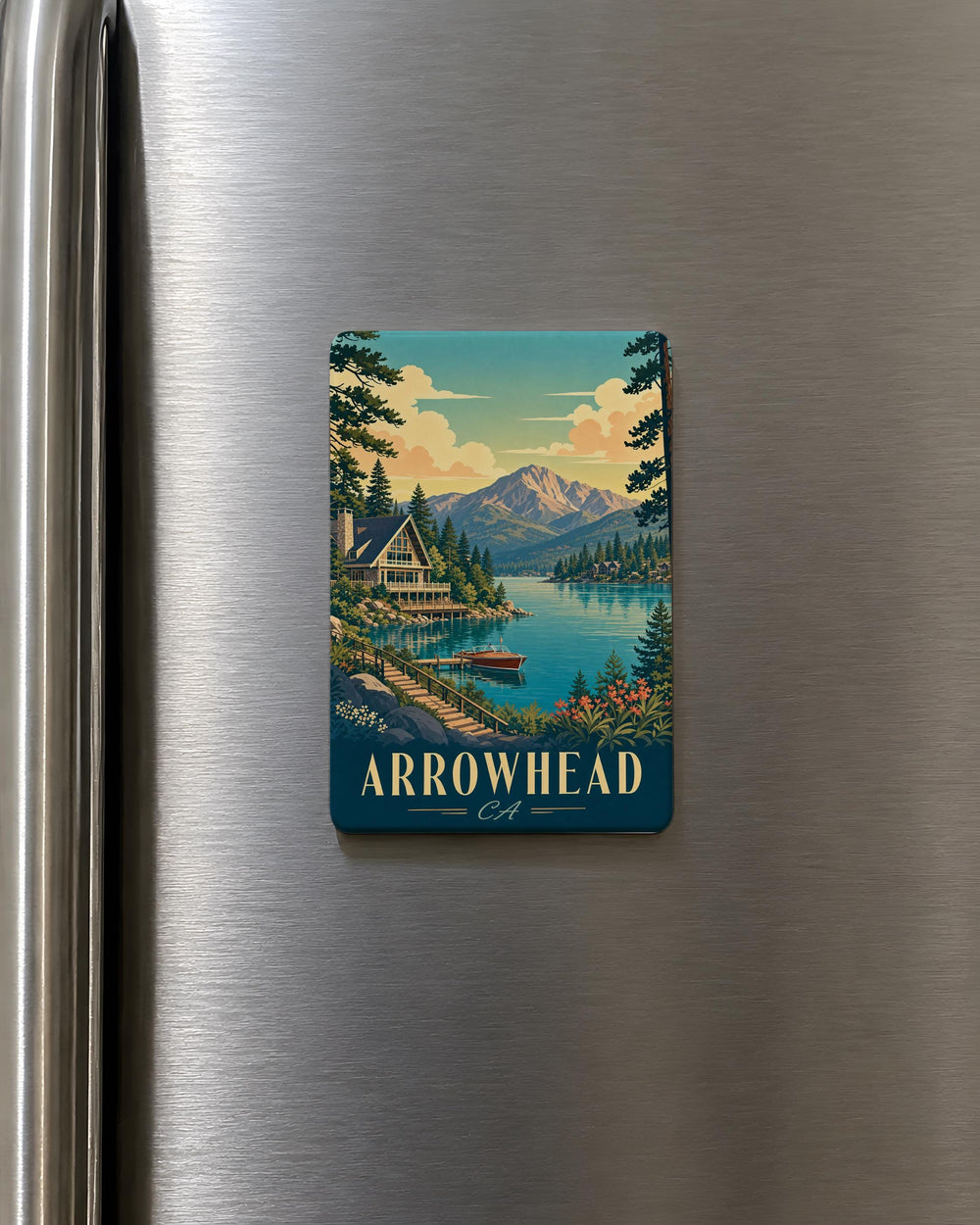 Arrowhead California Fridge Magnet, Arrowhead CA Souvenir Magnet, San Bernardino Mountains Travel Keepsake Magnet
