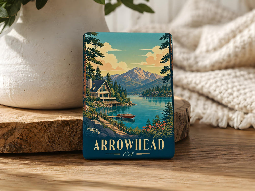 Arrowhead California Fridge Magnet, Arrowhead CA Souvenir Magnet, San Bernardino Mountains Travel Keepsake Magnet