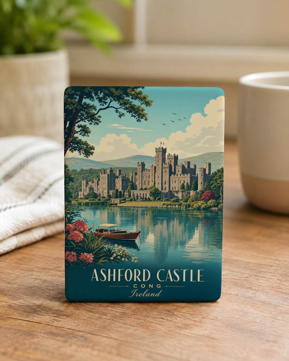 Ashford Castle Fridge Magnet, Irish Castle Souvenir Magnet, County Mayo Ireland Travel Keepsake Magnet