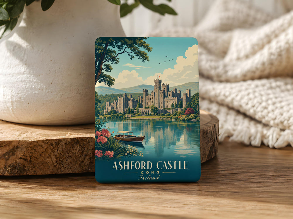 Ashford Castle Fridge Magnet, Irish Castle Souvenir Magnet, County Mayo Ireland Travel Keepsake Magnet