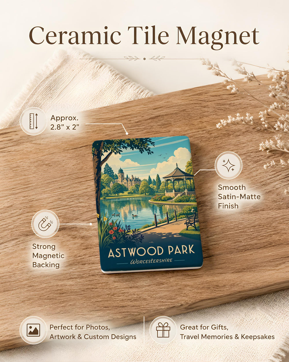 Astwood Park Fridge Magnet, Astwood Park Landmark Souvenir Magnet, Park Travel Keepsake, UK Park Gift