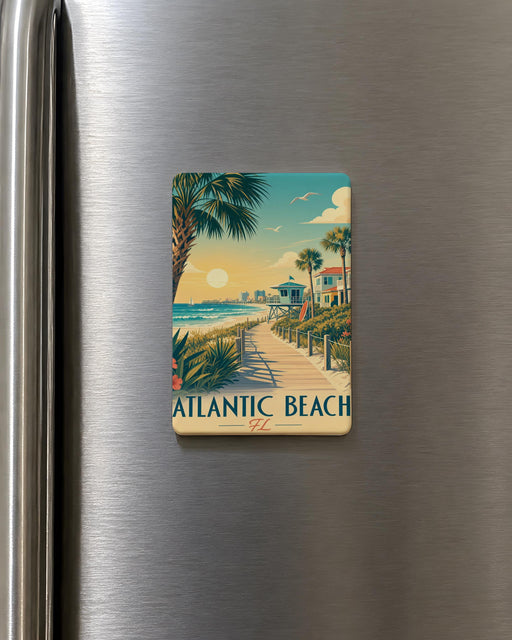 Atlantic Beach FL Fridge Magnet, Florida Beach Souvenir Magnet, Atlantic Beach Jacksonville Travel Gift, Coastal Vacation Keepsake