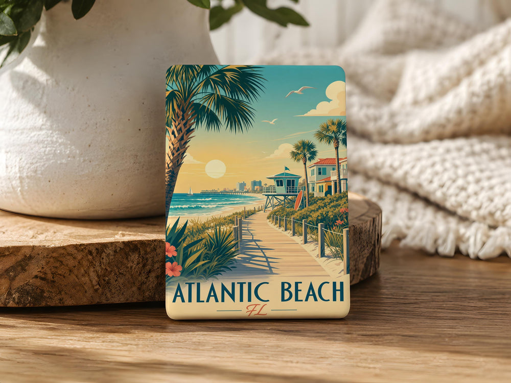 Atlantic Beach FL Fridge Magnet, Florida Beach Souvenir Magnet, Atlantic Beach Jacksonville Travel Gift, Coastal Vacation Keepsake