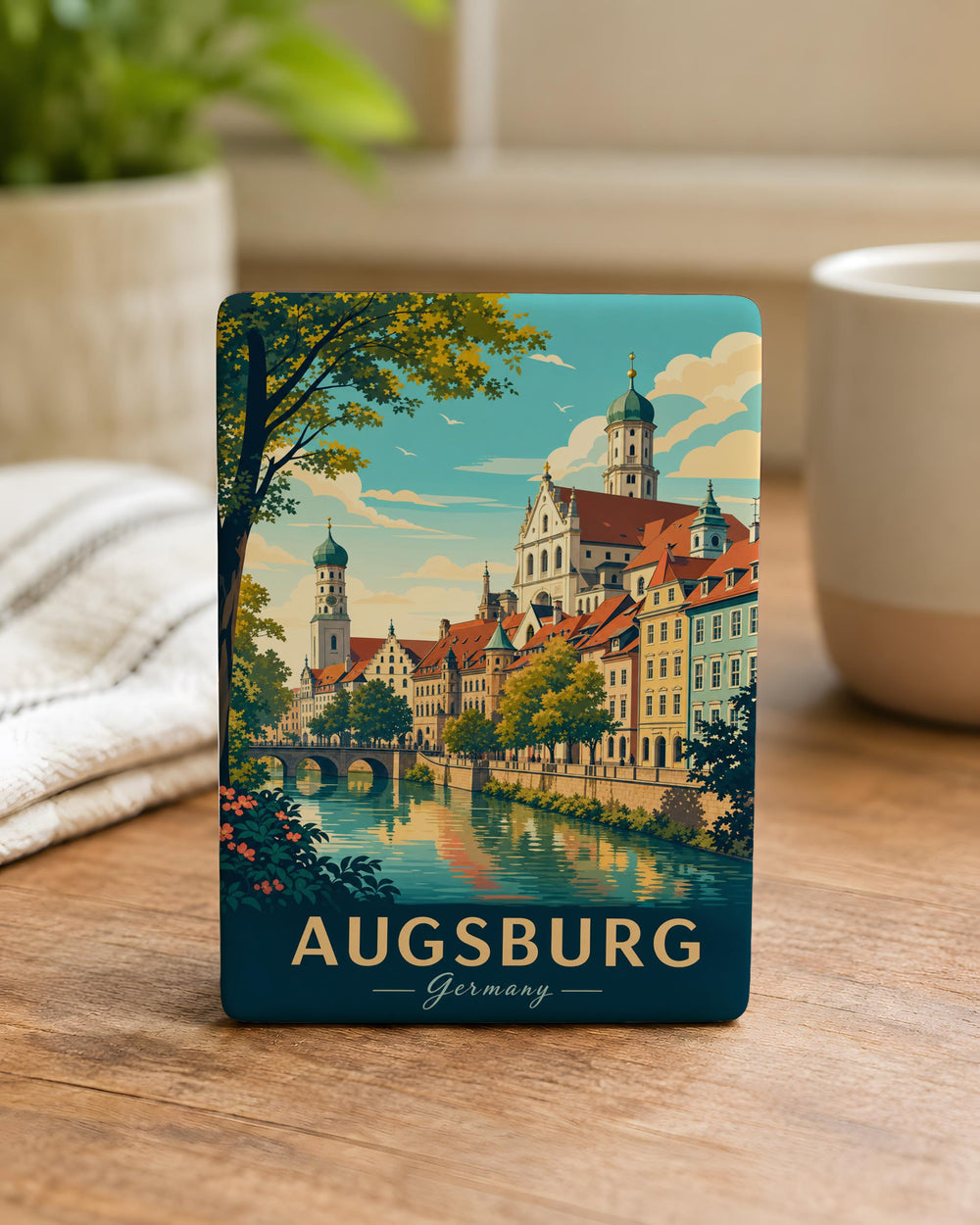 Augsburg Germany Fridge Magnet, Augsburg Souvenir Magnet, German City Travel Keepsake, Bavaria Landmark Refrigerator Magnet