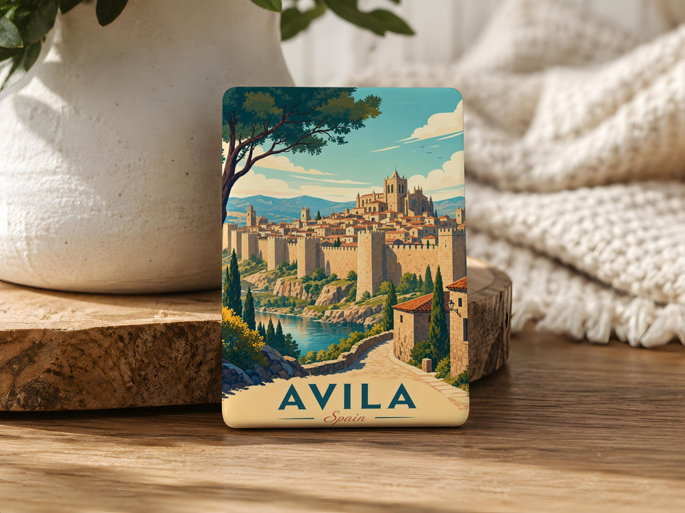 Avila Spain Fridge Magnet, Avila City Souvenir Magnet, Spain Travel Gift, Avila Landmark Keepsake Magnet