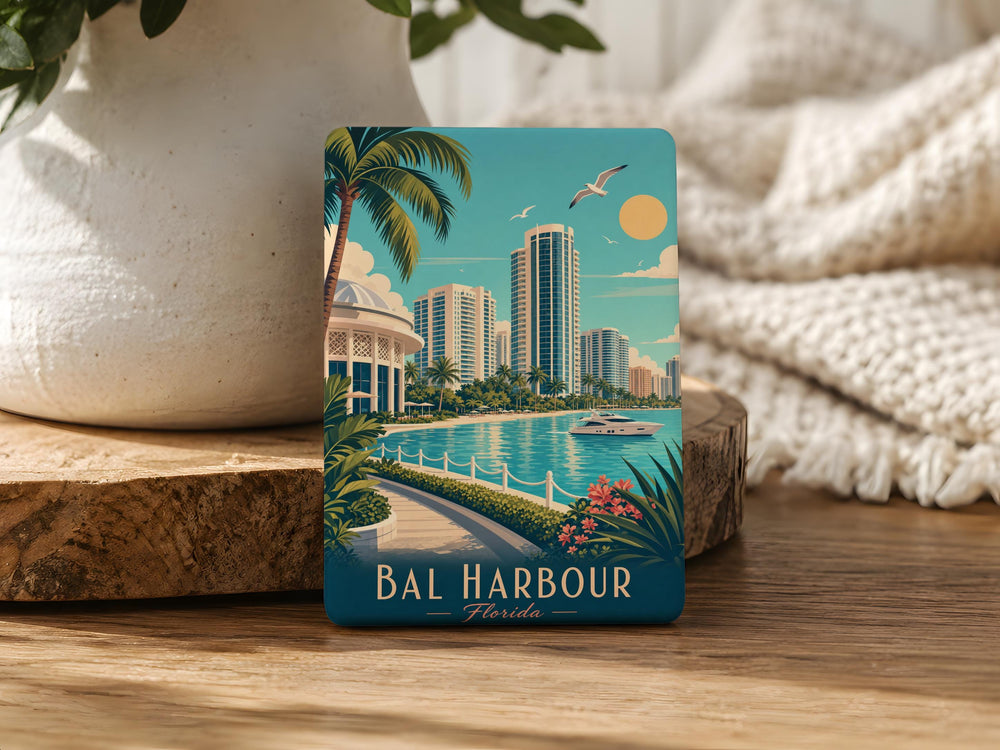 Bal Harbour Florida Fridge Magnet, Bal Harbour FL Souvenir Magnet, Florida Travel Gift, Coastal Town Keepsake Magnet