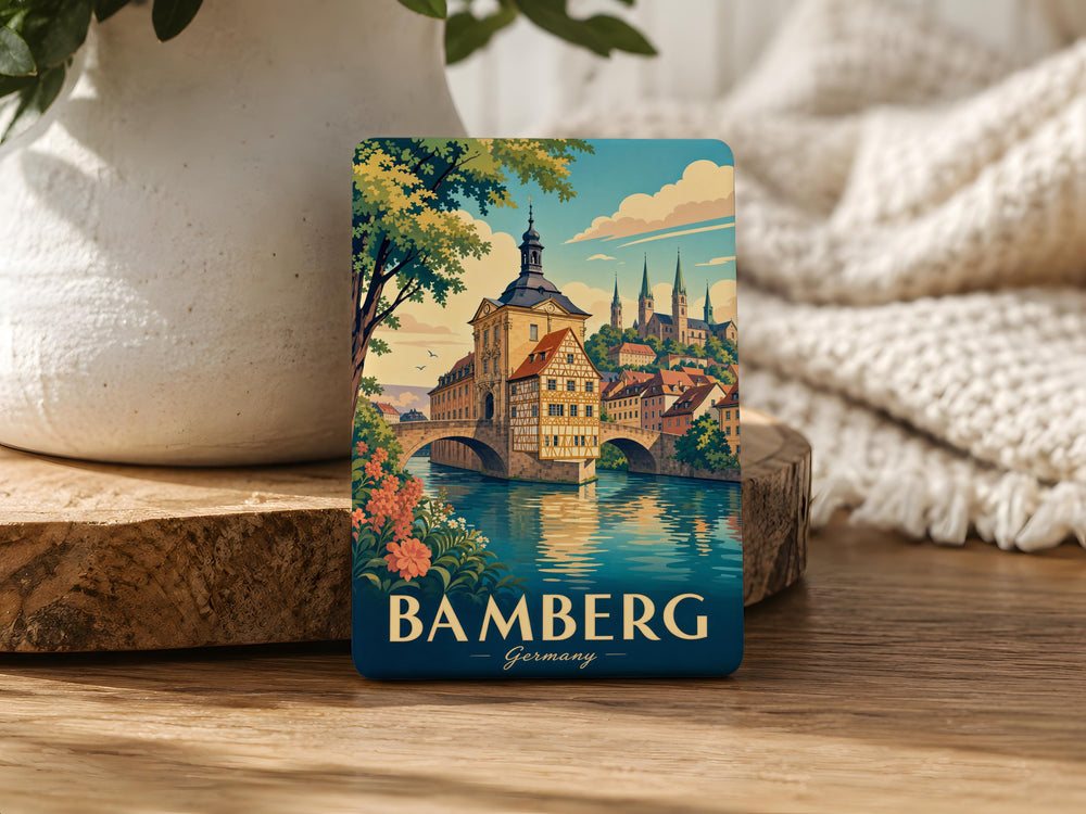 Bamberg Germany Fridge Magnet, Bamberg City Souvenir Magnet, Bavaria Travel Keepsake, German Landmark Refrigerator Magnet