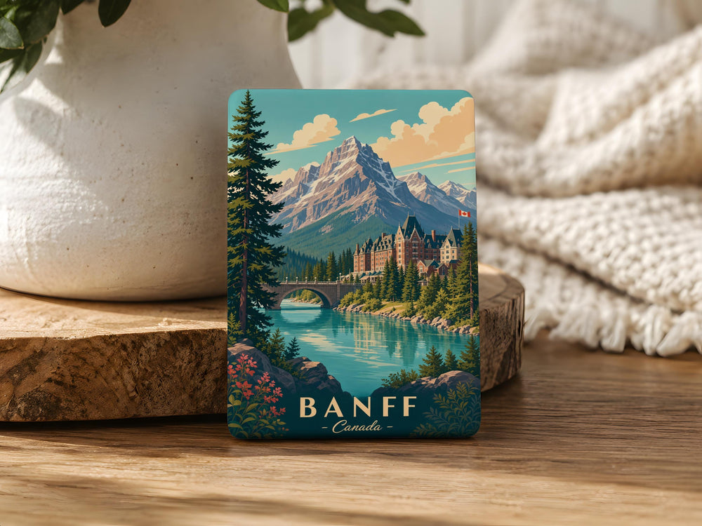 Banff Canada Fridge Magnet, Banff National Park Souvenir Magnet, Canadian Rockies Travel Keepsake Magnet
