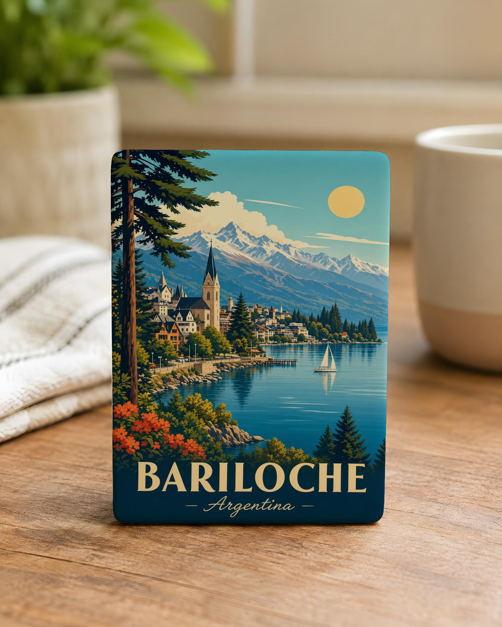 Bariloche Argentina Fridge Magnet, San Carlos de Bariloche Souvenir Magnet, Patagonia Travel Gift, Argentina Landmark Magnet