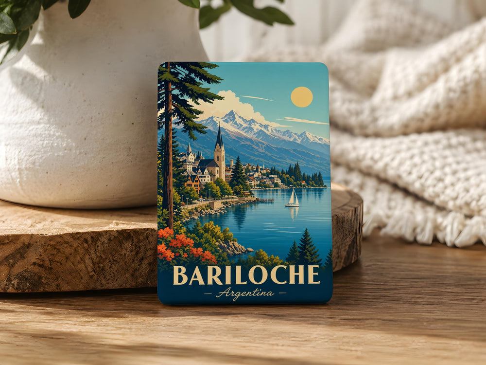 Bariloche Argentina Fridge Magnet, San Carlos de Bariloche Souvenir Magnet, Patagonia Travel Gift, Argentina Landmark Magnet