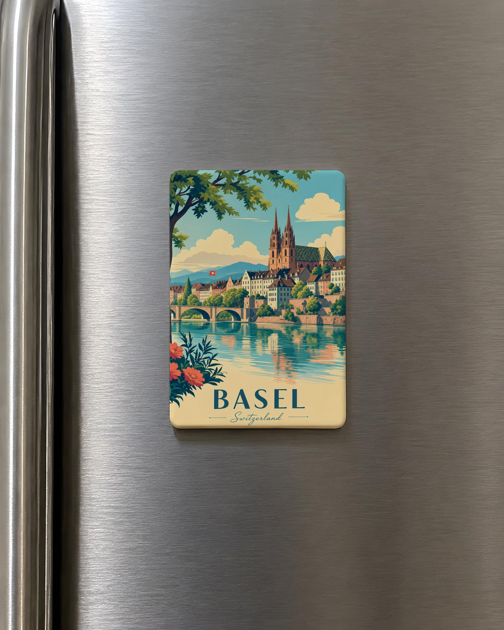 Basel Switzerland Fridge Magnet, Basel City Souvenir Magnet, Switzerland Travel Keepsake, Basel Landmark Refrigerator Magnet