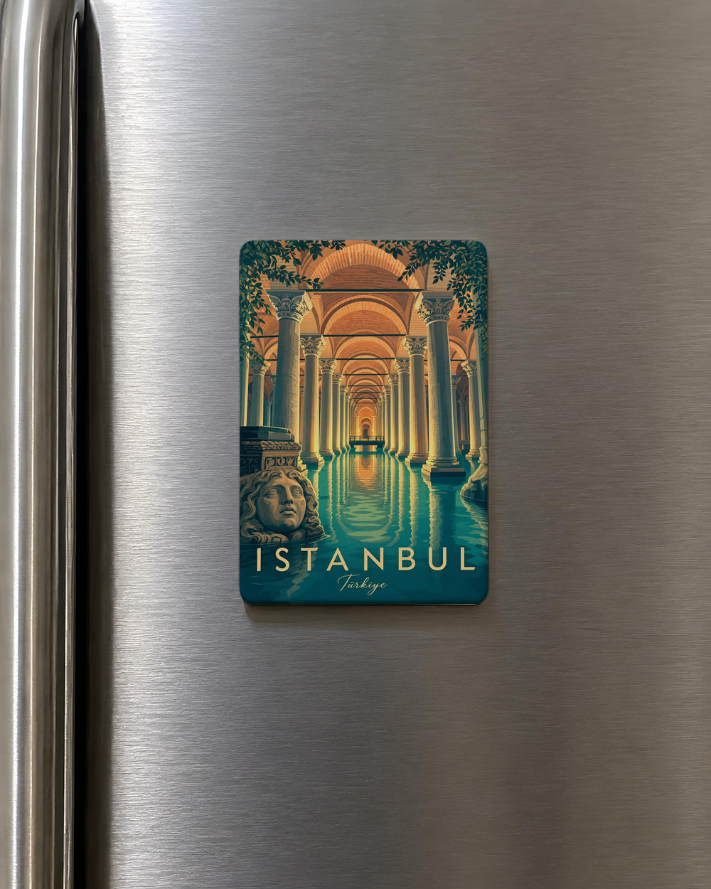 Basilica Cistern Fridge Magnet, Istanbul Underground Cistern Landmark Souvenir Magnet, Turkish Travel Gift Kitchen Decor