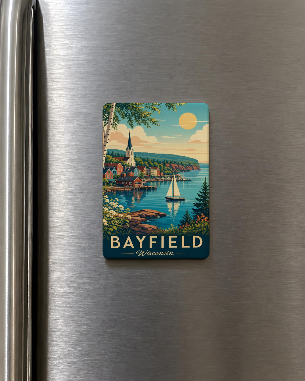 Bayfield Wisconsin Fridge Magnet, Bayfield WI Souvenir Magnet, Lake Superior Travel Keepsake, Wisconsin Northwoods Gift