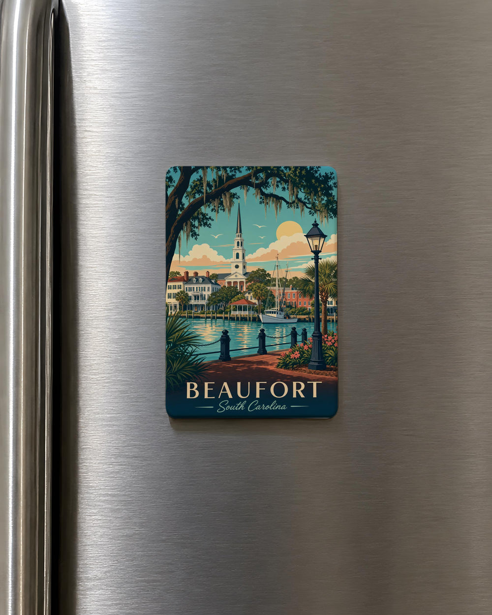 Beaufort South Carolina Fridge Magnet, Beaufort SC Souvenir Magnet, Coastal South Carolina Travel Keepsake Magnet
