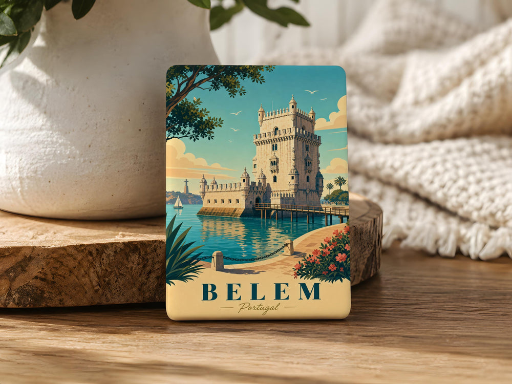 Belem Tower Fridge Magnet, Lisbon Portugal Landmark Souvenir Magnet, Travel Gift, Portuguese Architecture Keepsake Magnet