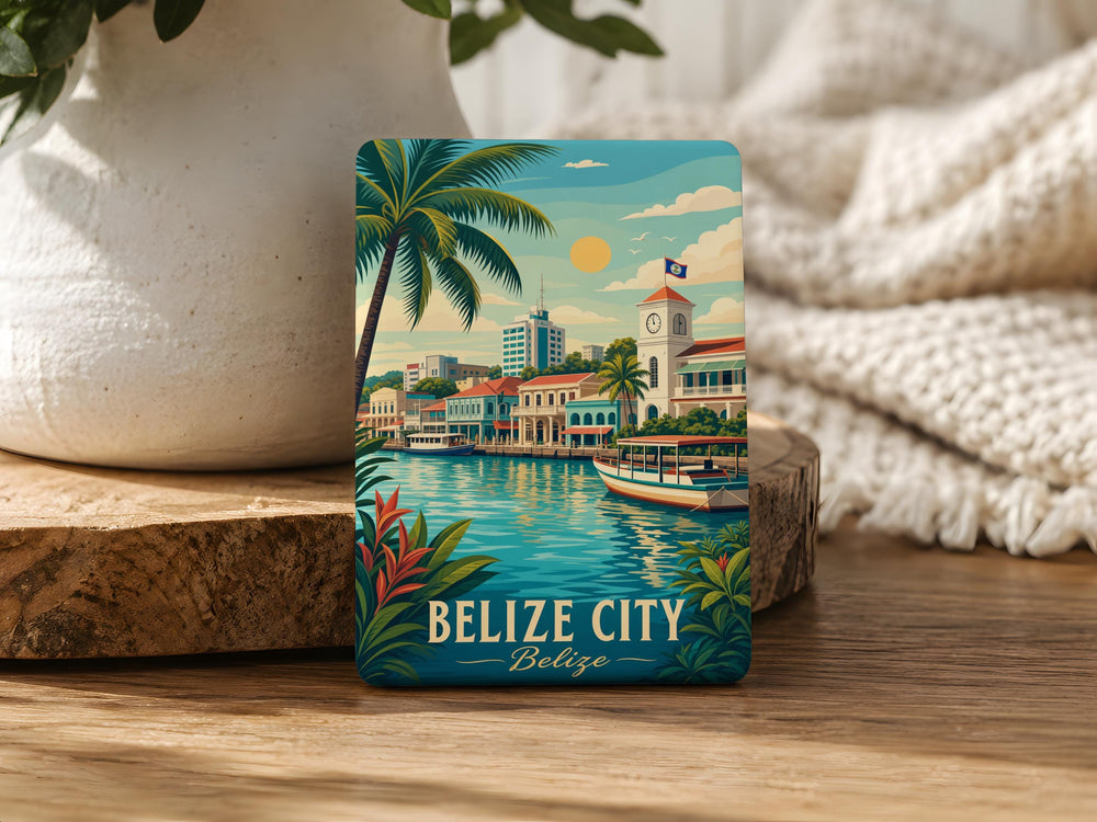 Belize City Belize Fridge Magnet, Belize Souvenir Magnet, Belize City Travel Gift, Belize Vacation Keepsake, Central America Magnet