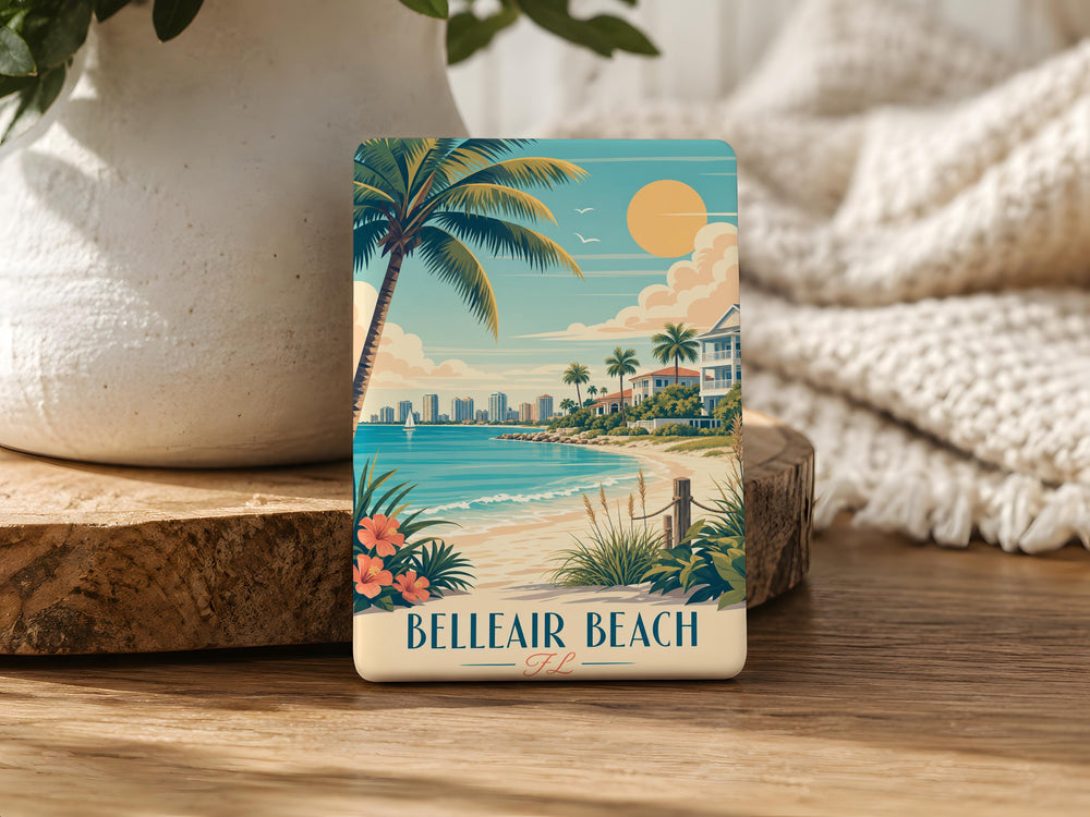 Belleair Beach Florida Fridge Magnet, Belleair Beach FL Souvenir Magnet, Coastal Beach Town Travel Keepsake Gift