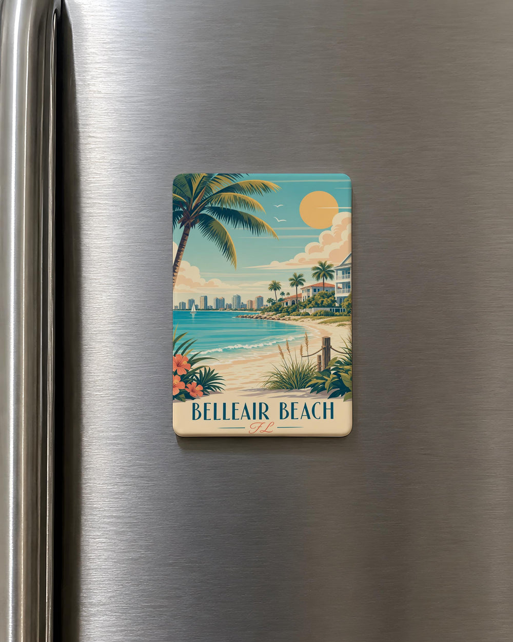 Belleair Beach Florida Fridge Magnet, Belleair Beach FL Souvenir Magnet, Coastal Beach Town Travel Keepsake Gift