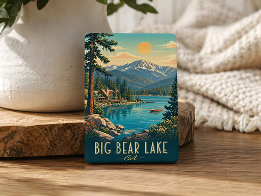 Big Bear Lake CA Fridge Magnet, Big Bear Lake California Souvenir Magnet, Mountain Lake Cabin Vacation Travel Keepsake Gift