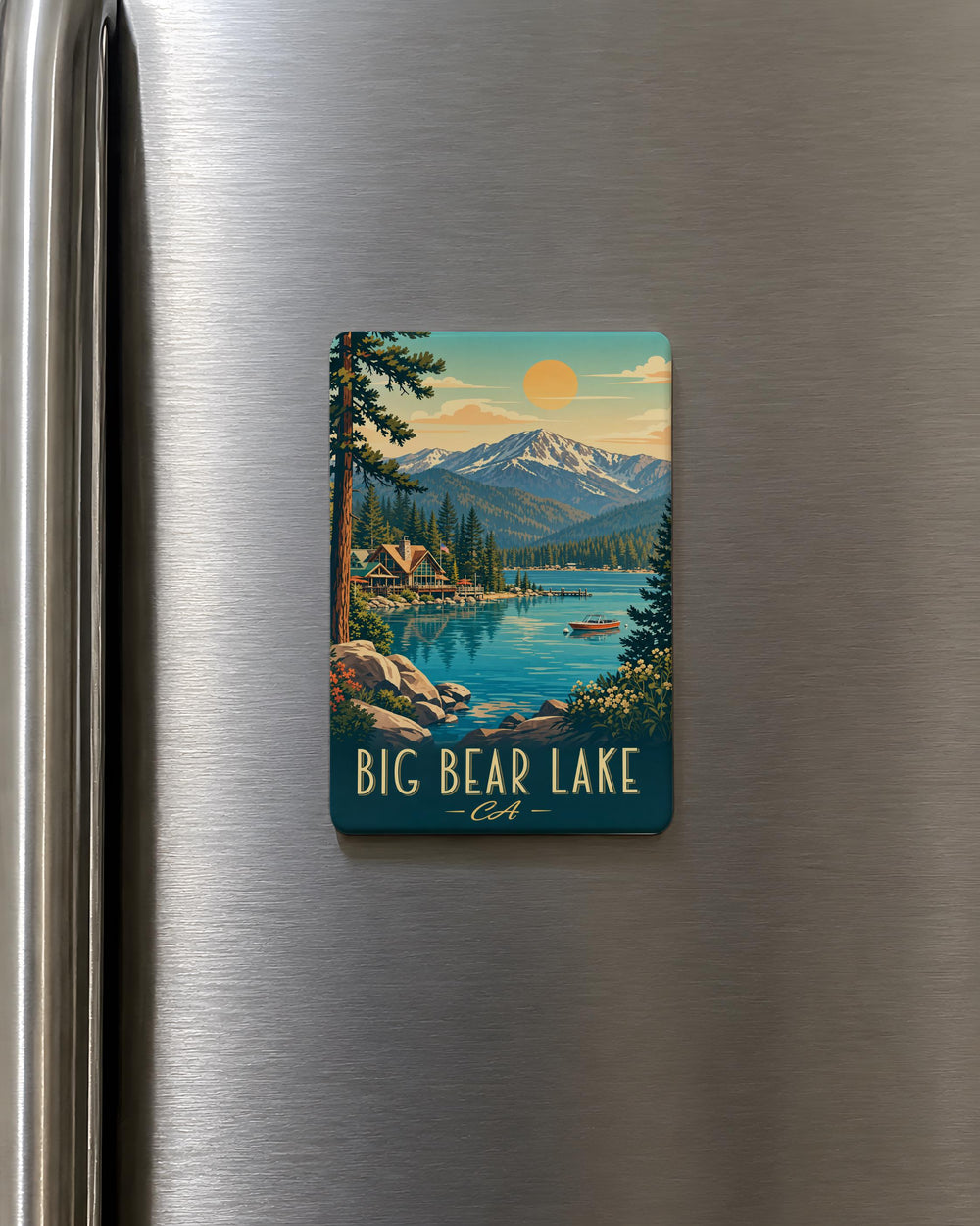 Big Bear Lake CA Fridge Magnet, Big Bear Lake California Souvenir Magnet, Mountain Lake Cabin Vacation Travel Keepsake Gift