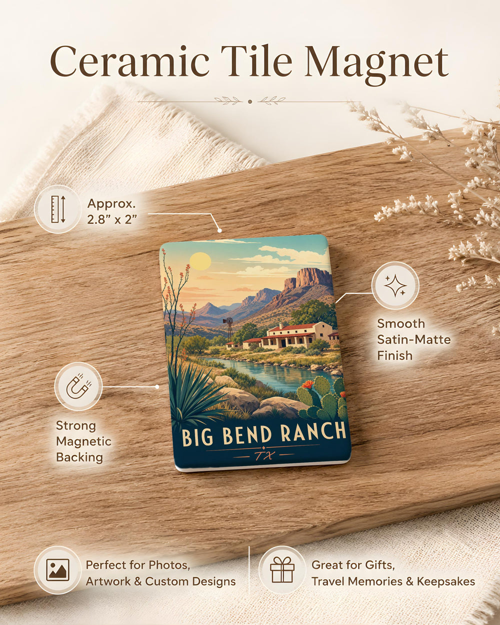 Big Bend Ranch Texas Fridge Magnet, Big Bend Ranch State Park TX Souvenir Magnet, West Texas Travel Gift Magnet
