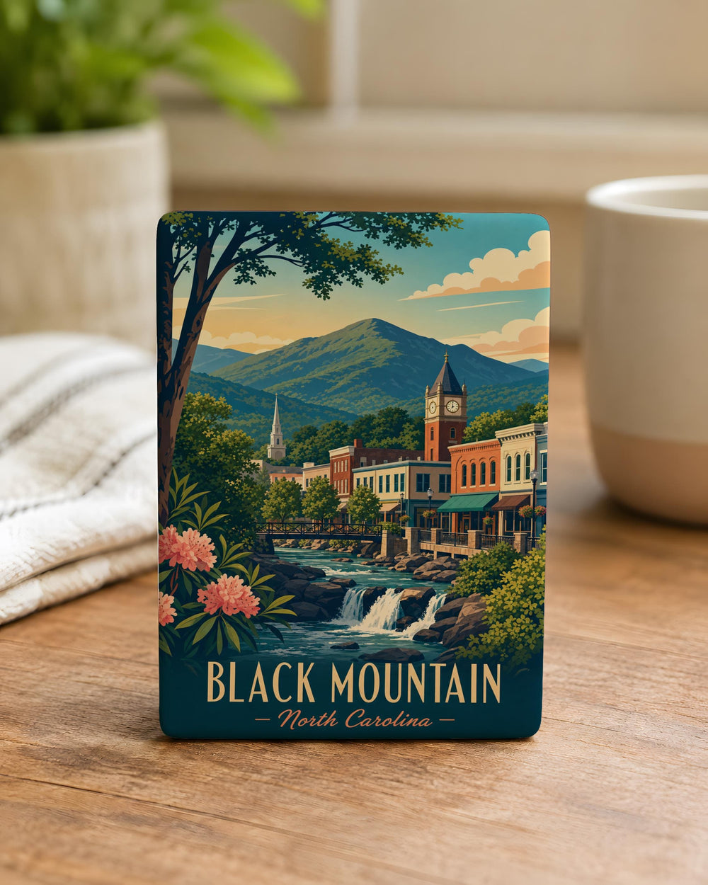 Black Mountain NC Fridge Magnet, Black Mountain North Carolina Souvenir, Blue Ridge Mountains Travel Keepsake Magnet